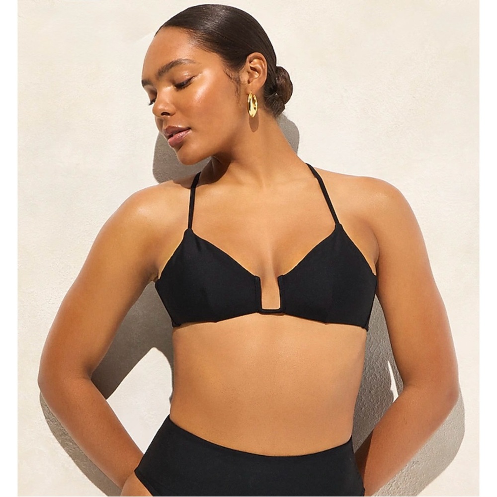 NWT J. Crew Mira Bikini Top Classic Sculpt Black